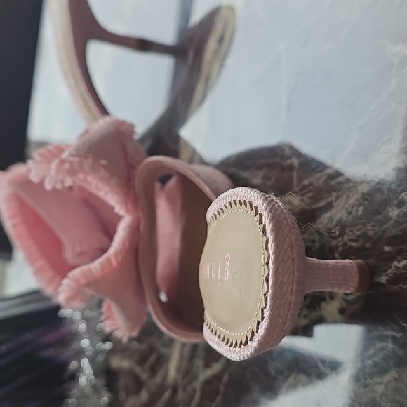 gianni bini wendell raffia bow dress slide sandals - Picture 3 of 6